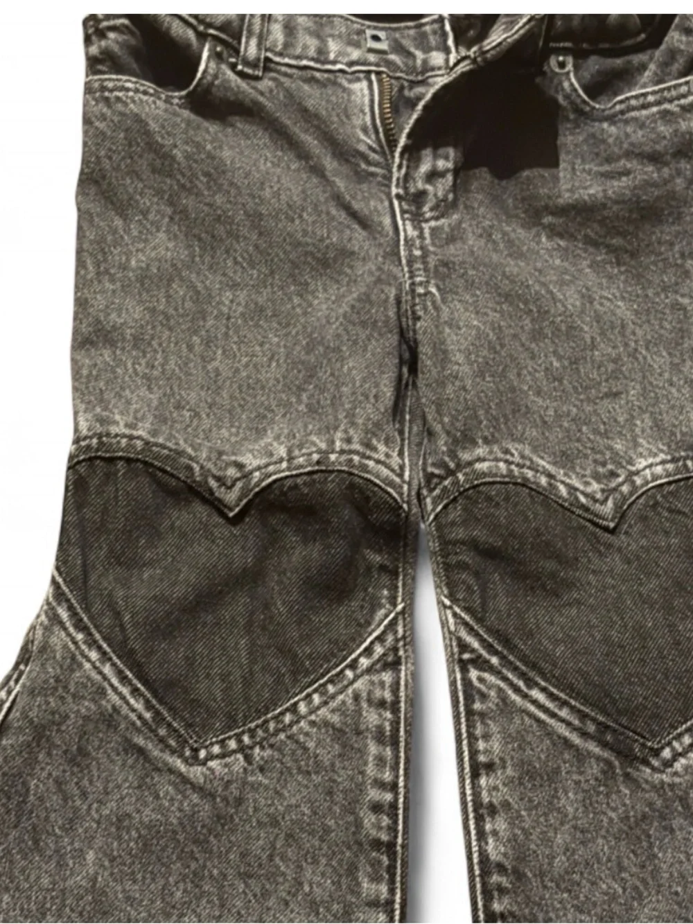 GAP Black Gray Heart-Knee Jeans